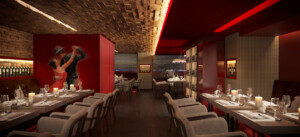 Studio Persevoir Kirei Studio restaurant b-fire de l hotel des neiges Courchevel Image 3D Perspective 3D