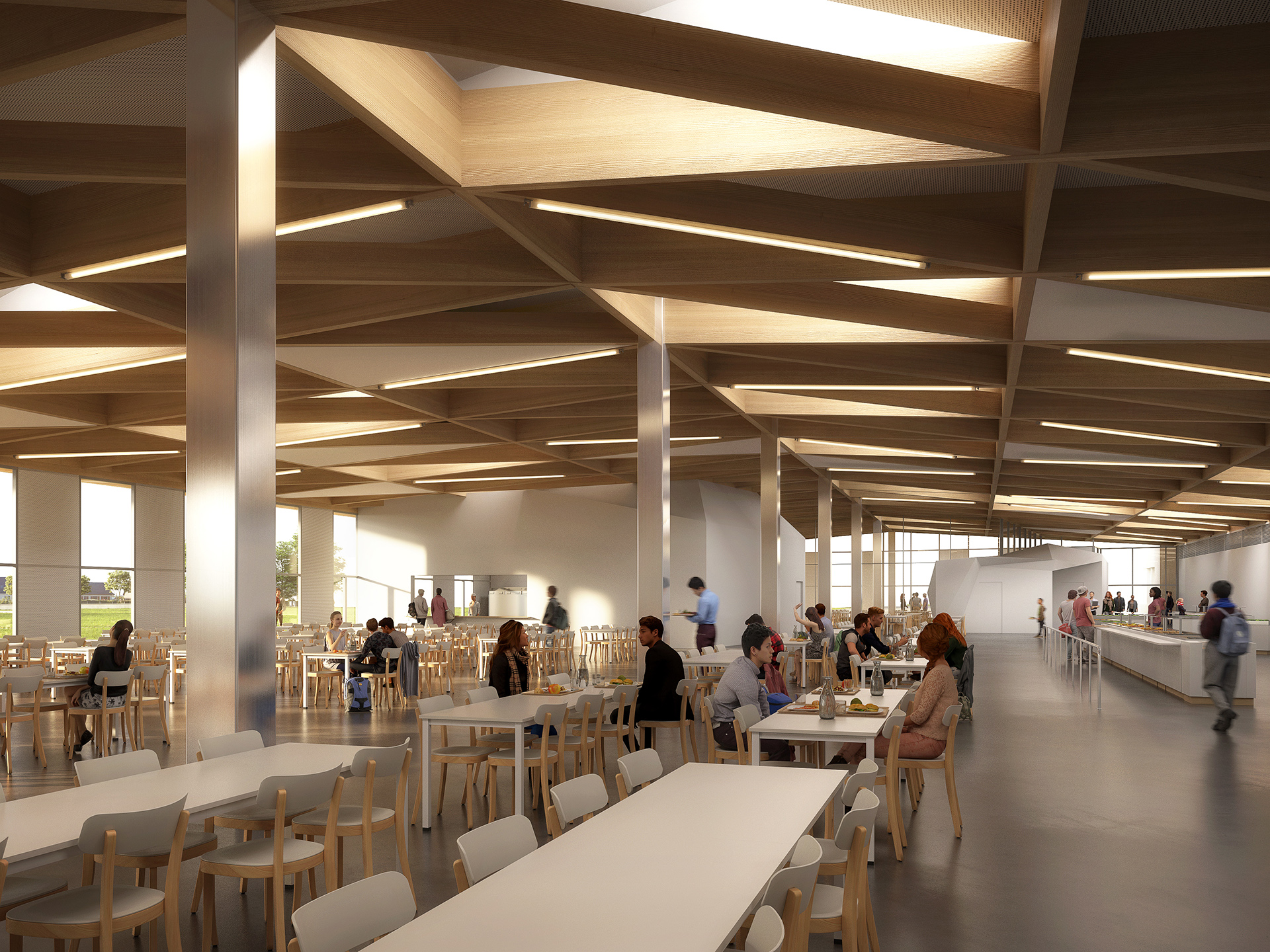 Studio Persevoir Concours d'architecture du futur pôle restauration du lycée Ernest Bichat à Lunéville en collaboration avec l'agence BMT & Associés. Concours lauréat