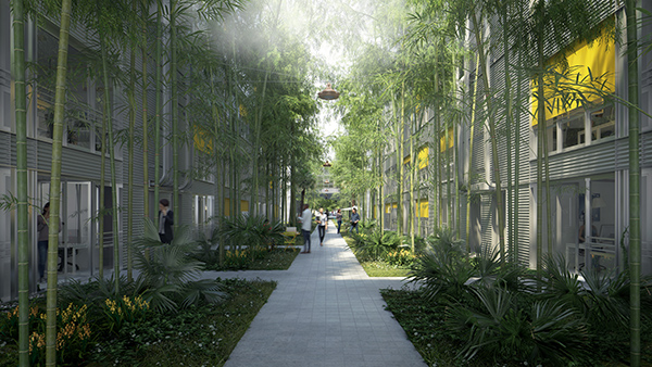 Studio Persevoir Chemetoff & Associés Cité Numérique des Bègles Eco-Quartier Noisy-Le-Grand Image 3D Perspective 3D
