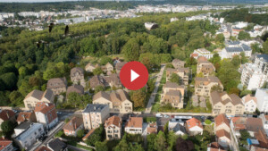 Image 3d du projet de concours de logements et d'un parc paysager à Versailles Saint Charles. Concours non lauréat en collaboration avec l'agence TN Plus, Gaetan Le Penhuel et Kaufman et Broad