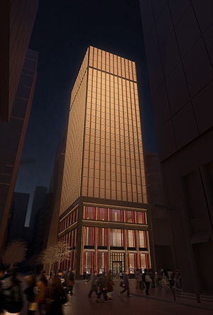 Studio Persevoir Sylvain Dubuisson Architectes Tour haute joaillerie Tokyo Nuit Image 3D Perspective 3D
