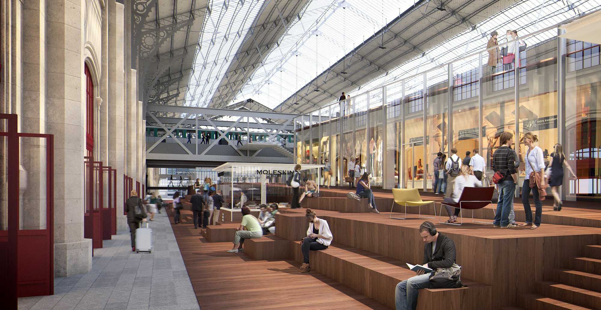 Studio Persevoir AREP Aménagement Gare Austerlitz Paris Image 3D Perspective 3D