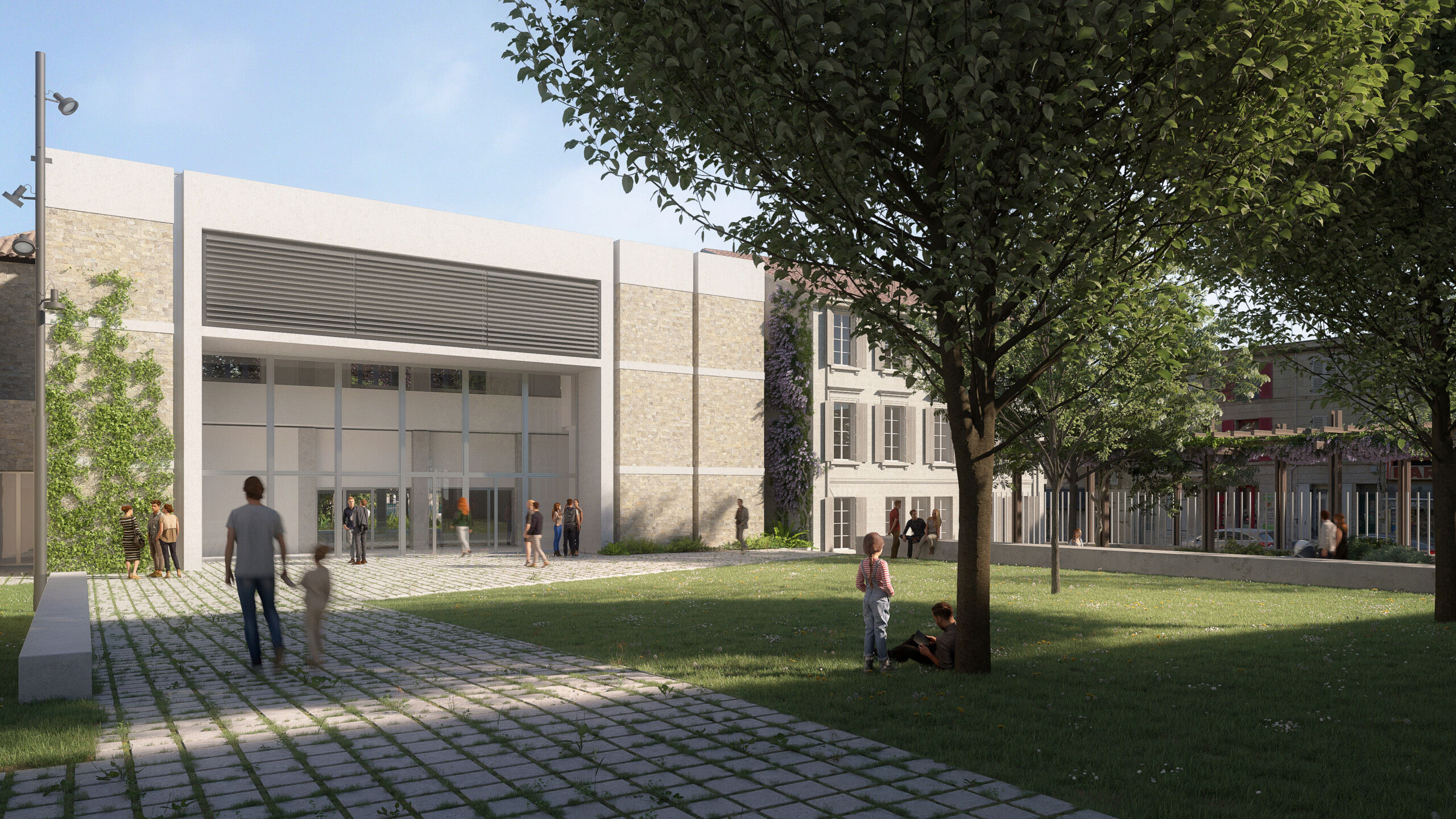 Studio Persevoir Hervé Beaudouin Laurent Engel Requalification Et Réaménagement De l'Ilot Denfert-Rochereau Niort Image 3D Perspective 3D