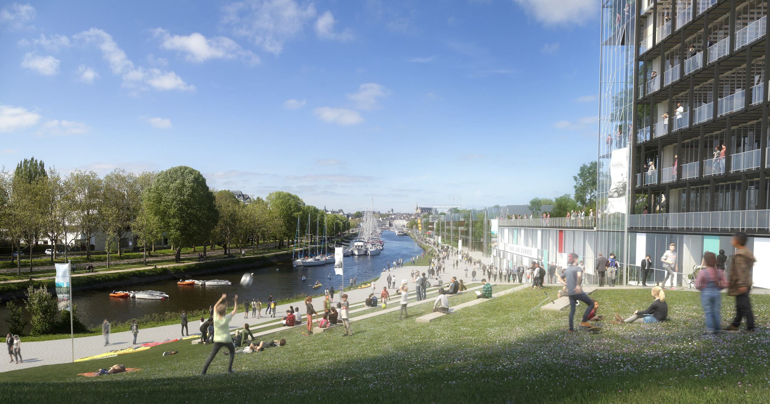 Studio Persevoir Alexandre Chemetoff & Associés Aménagement Urbain Et Paysager Rive Gauche Du Port Vannes Image 3D Perspective 3D