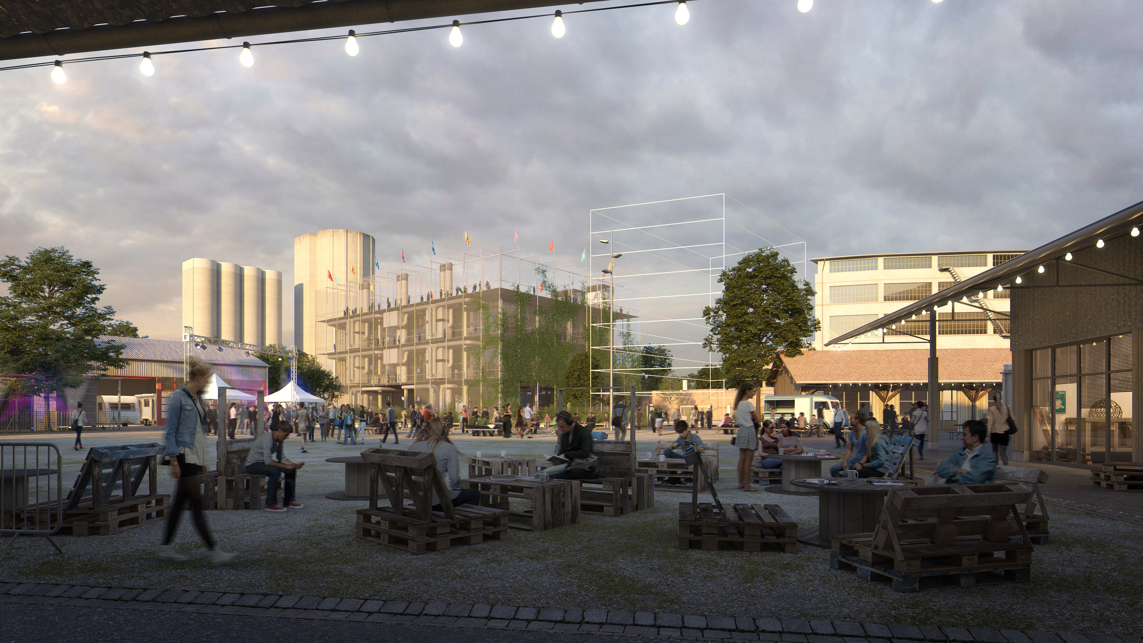 Studio Persevoir Chemetoff Réhabilitation Du Quartier De La Coop Strasbourg Image 3D Perspective 3D